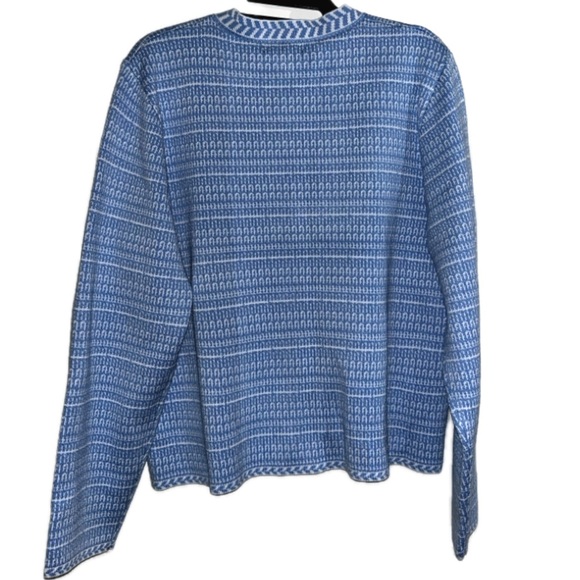 Brand New Blue and White Pearl Button Sweater - Picture 2 of 5